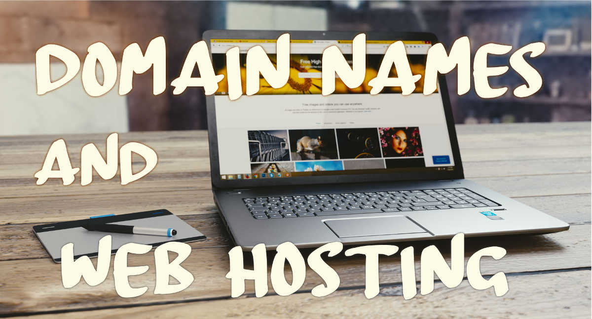 MacBook on desk - Domain names and web hosting